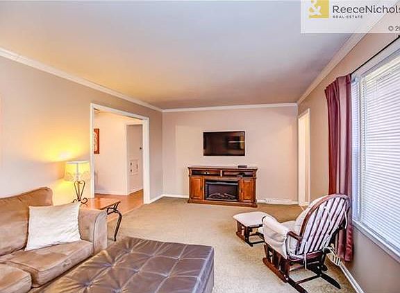 Living room is spacious and open.