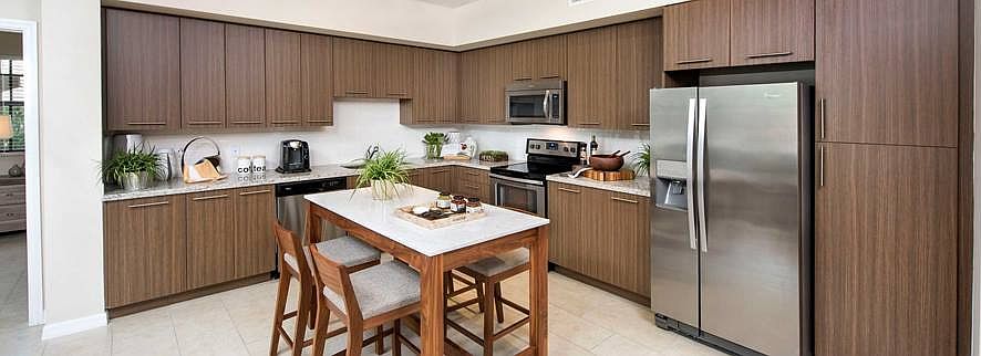 Kitchen with granite countertops, and stainless steel appliances
