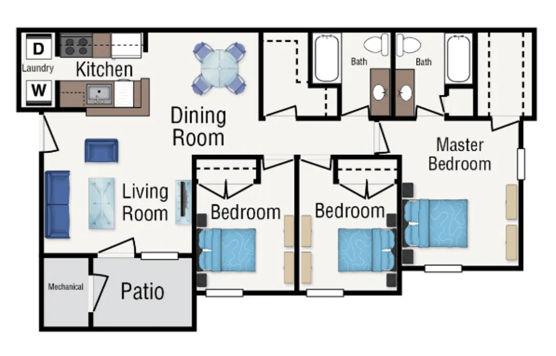 Floor plan Three Bedroom