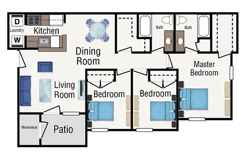 Floor plan Three Bedroom