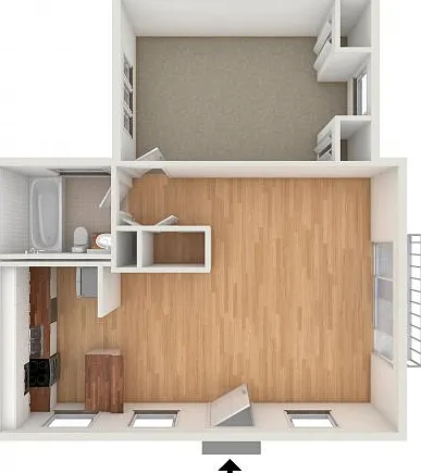 One bedroom floor plan One bedroom floor plan