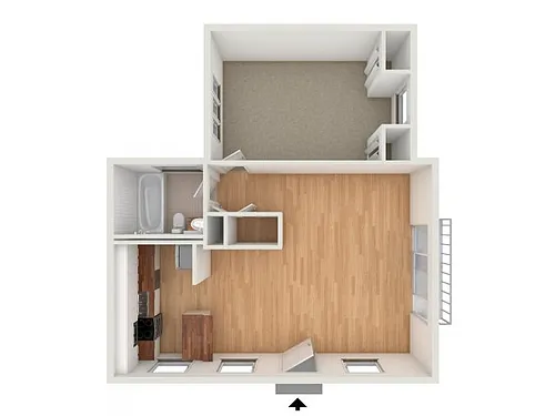 Floor plan One Bedroom DR