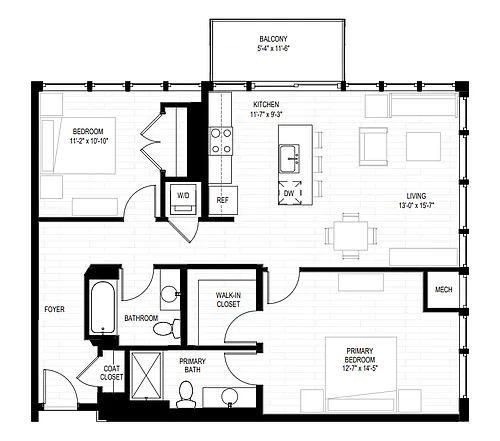 Floor plan 2 Bed C
