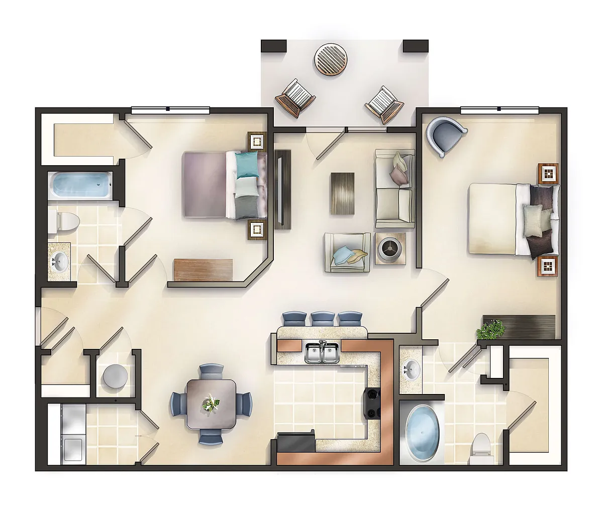 Floor plan The Oxford with Balcony