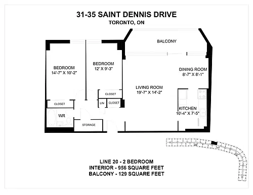 Floor plan 2 Bedroom 2 Bed 1 Bath 5