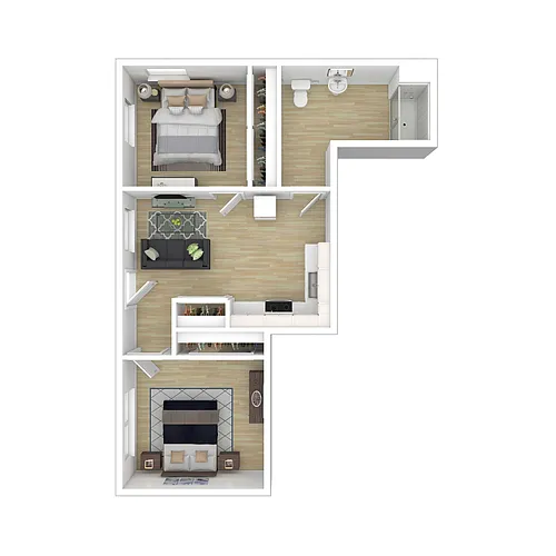 Floor plan 2 Bedroom 1 Bathroom - 101