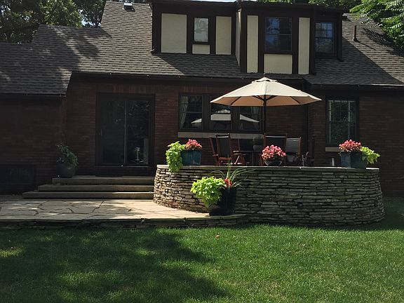 New limestone patio addition