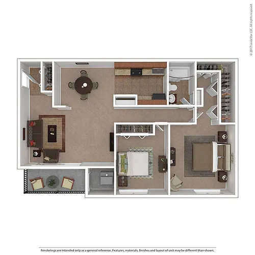 Floor plan 2 Bed 1 Bath