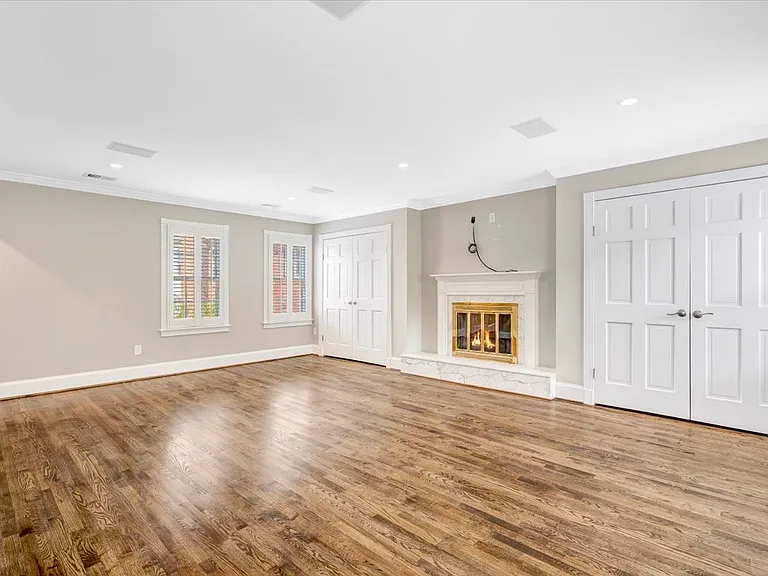 Primary bedroom with gas fireplace