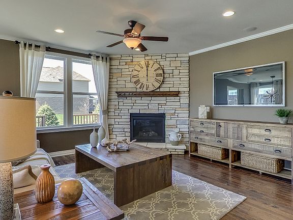 Gathering room with fireplace