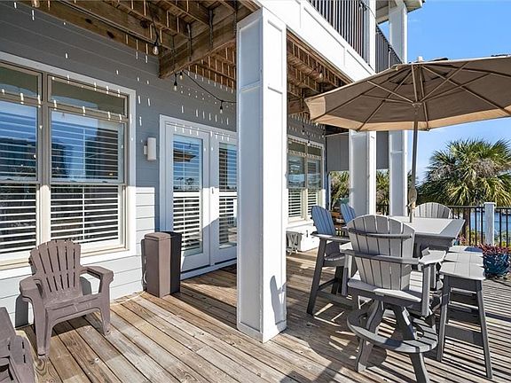 Wooden deck with french doors