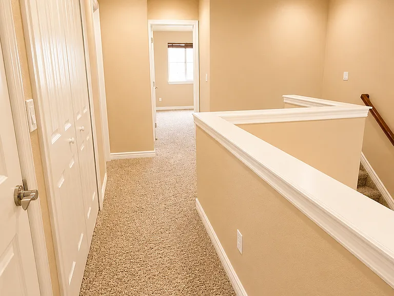 Washer and dryer included _ conveniently located in the upstairs hallway cabinet, right next to the bedrooms.