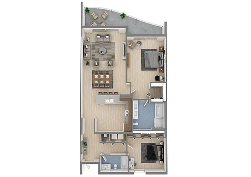 Floor plan 2 Bedroom 2 Bathroom