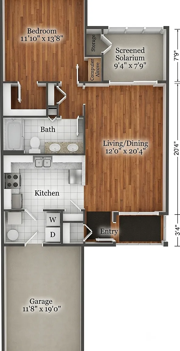 1 bed, 888 sqft, $1,595 — Photo 2