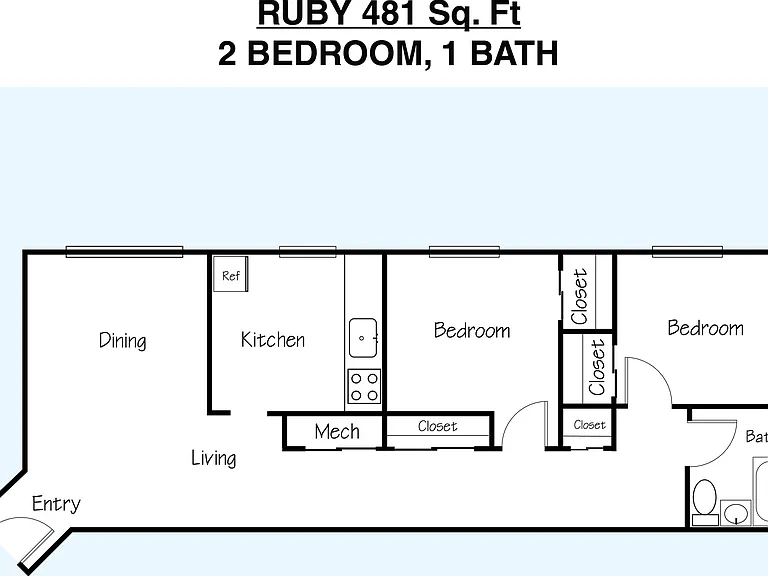2BR/1BA Ruby 2BR/1BA Ruby
