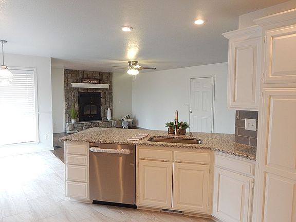 Kitchen open to living room.