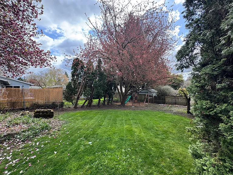 Large private backyard