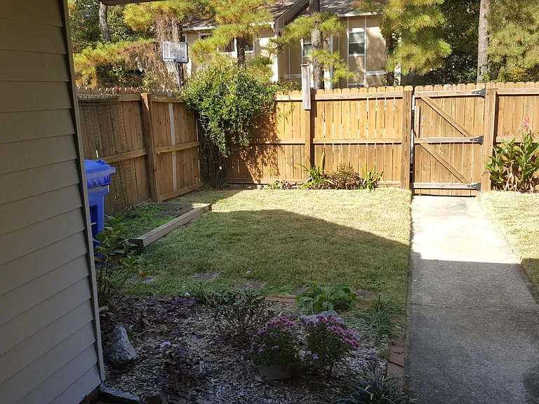 Fenced backyard