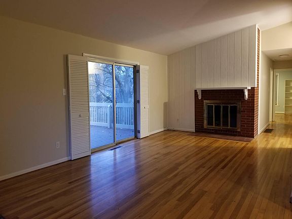 Living room and sliding doors to deck