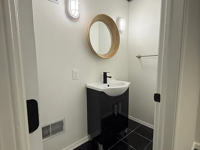 Basement powder room