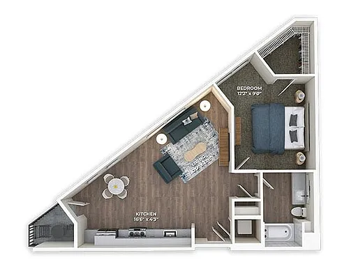 Floor plan A5 One Bedroom