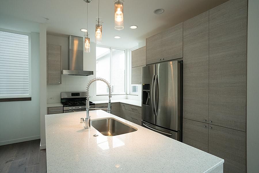 Open kitchen with an island