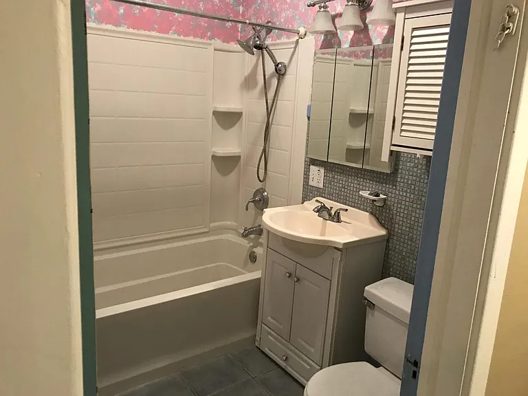 Bath with deep tub