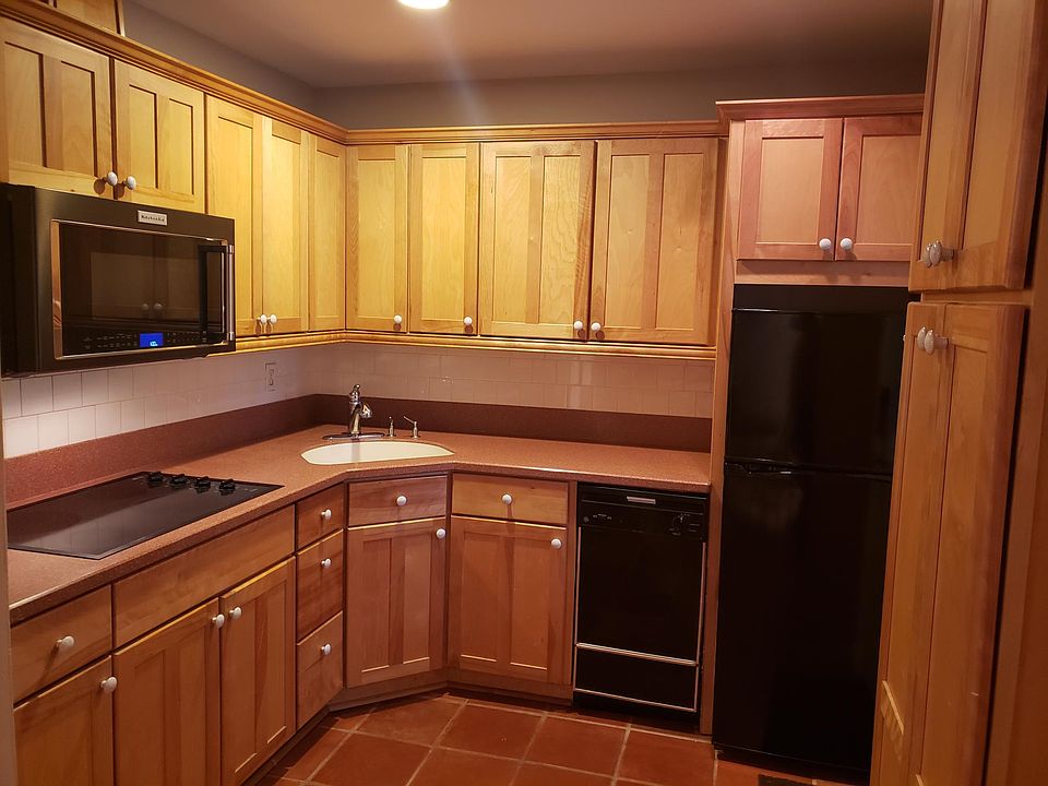 Modern kitchen, premium appliances, corian counters, wood cabinetry