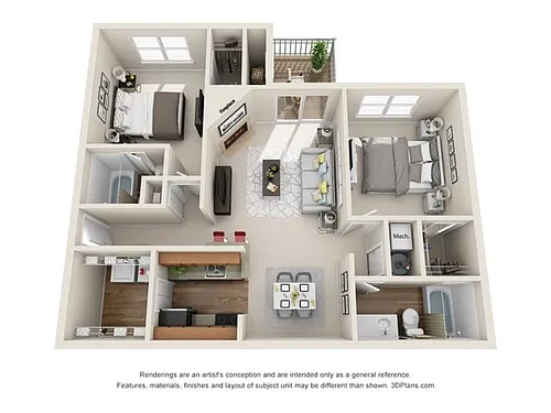Floor plan Arlington 2x2