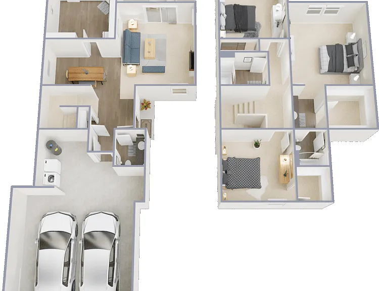 3 Bed 2.5 Bath Floorplan Diagram