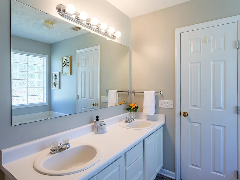 Bathroom 1 with double vanity.