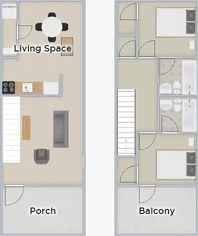 Townhome. Extra room has no bathroom (office).