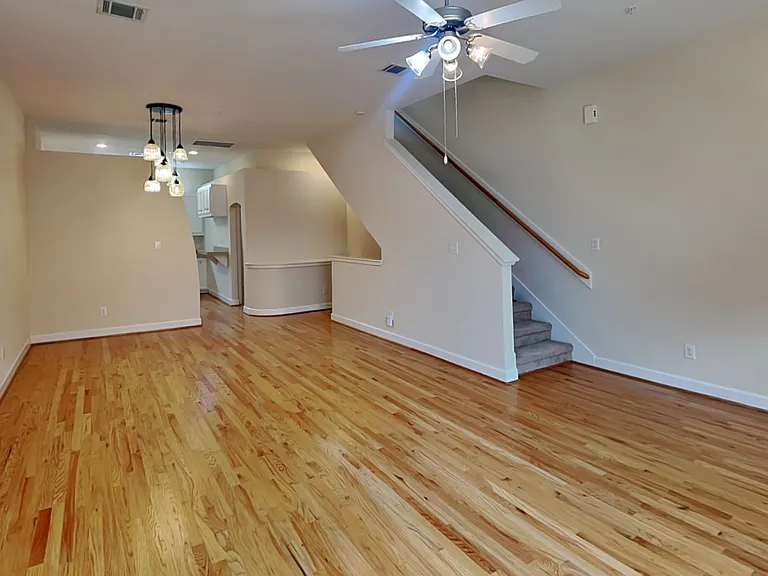 Spacious living area with hard