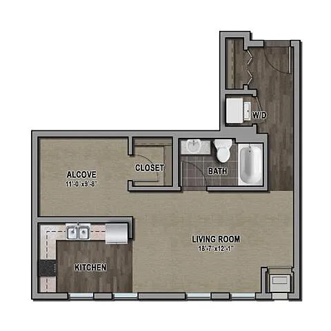 Floor plan ST5 - 1BR Alcove