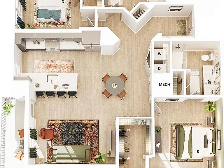 3D Floorplan - Unit B2-A_Scheme 1 3D Floorplan - Unit B2-A_Scheme 1