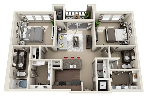 Floor plan Two Bedroom