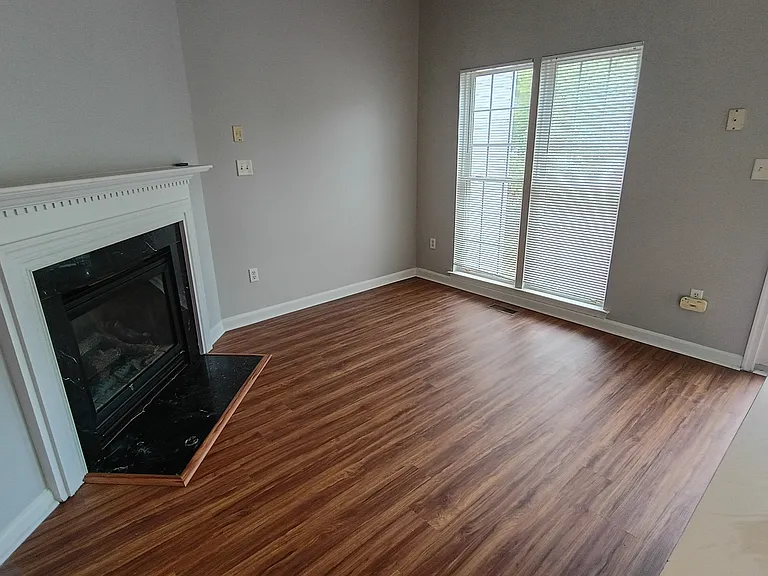 Kitchen table space area with cozy fireplace