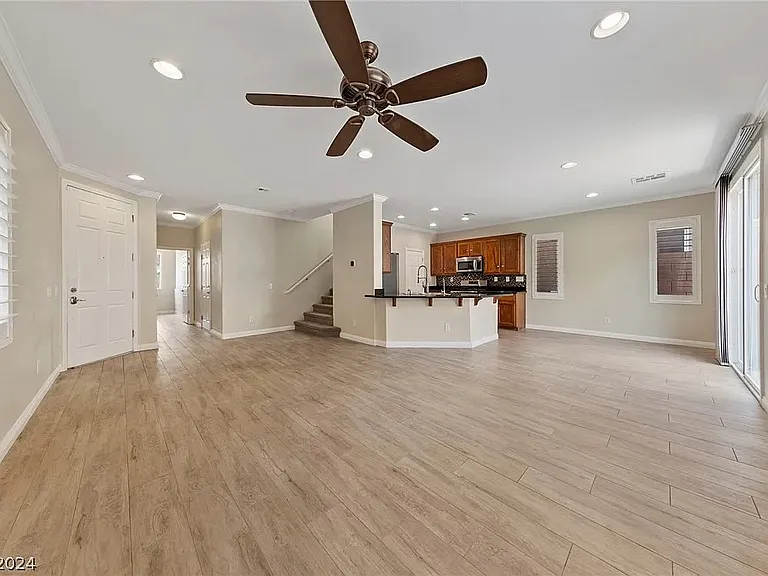 Living room and open floor kitchen