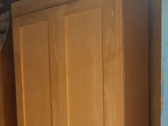 built in cabinet in shed