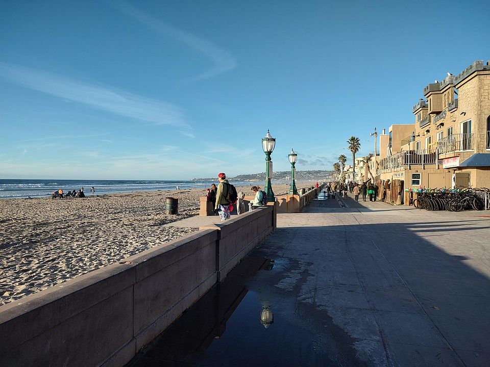 Famous mission Beach and miles long boardwalk block away from the home