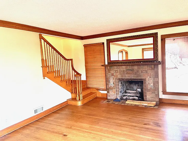 Living room with fireplace