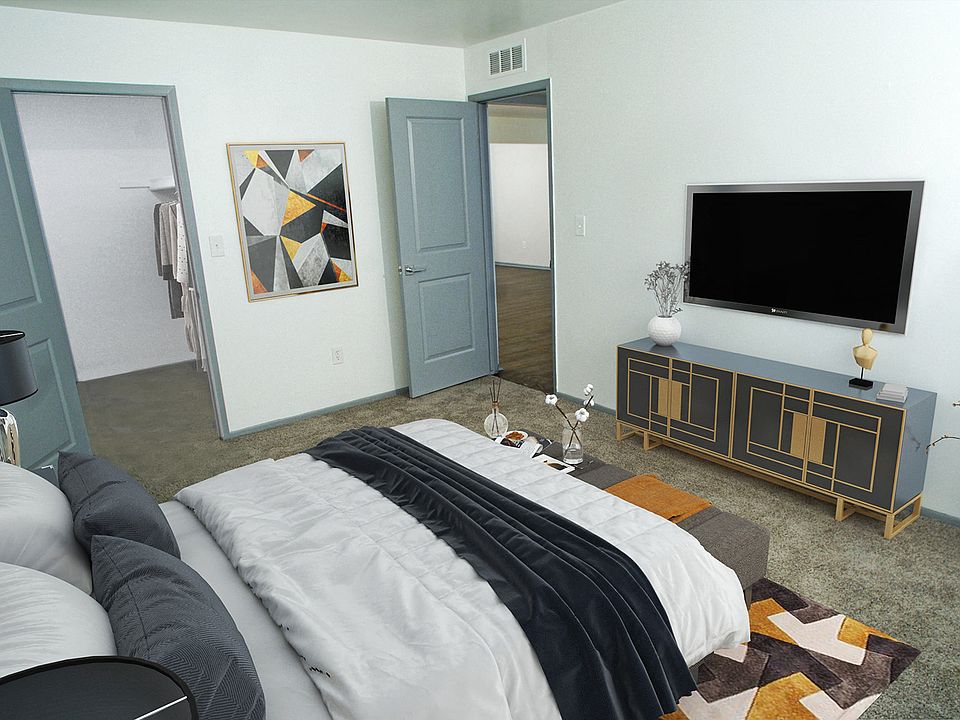 1 or 2-bedroom light-filled Canton apartments -notice the cool grey paneled interior doors.