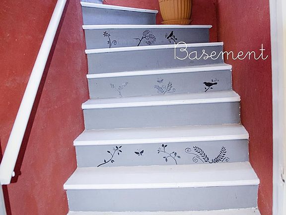 stairs to basement and garage