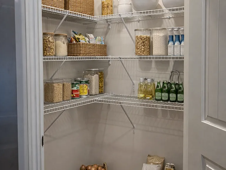 Staged kitchen pantry