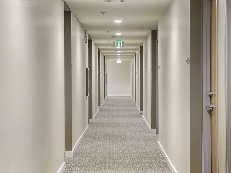 Our Apartment Building Interior Hallway at Sleek Lofts Apartments in Denver, Colorado