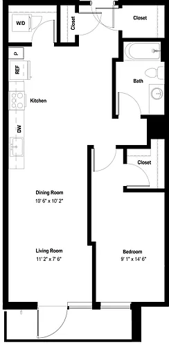 Floor plan 1X1 P
