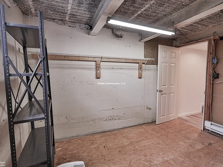 View of the basement storage area