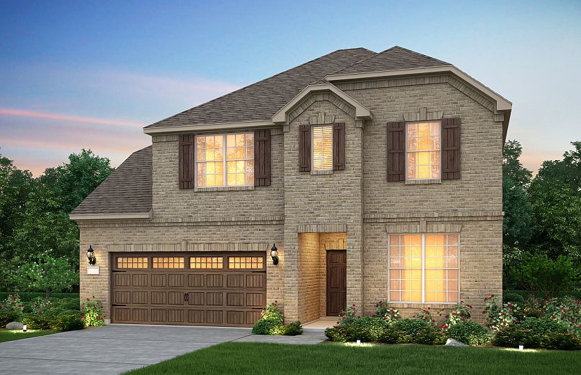 The Lexington, a two-story home with 2-car garage, shown as Home Exterior B