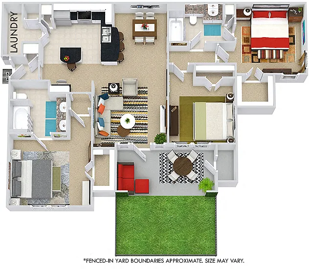 Floor plan Lake Placid with Fenced-In Yard