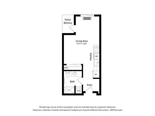 Floor plan Studio B